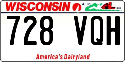 WI license plate 728VQH