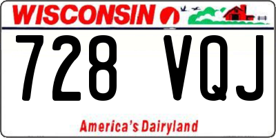 WI license plate 728VQJ