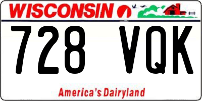 WI license plate 728VQK