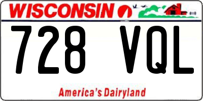 WI license plate 728VQL