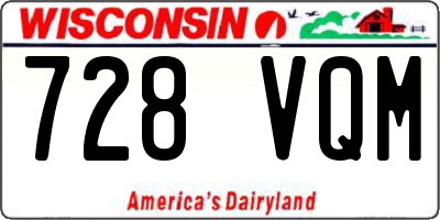WI license plate 728VQM