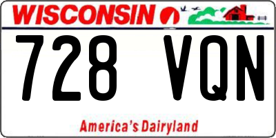 WI license plate 728VQN