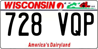 WI license plate 728VQP