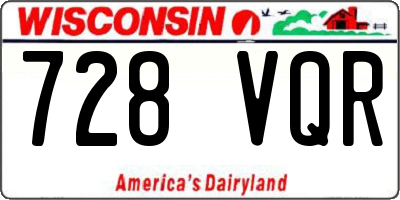 WI license plate 728VQR