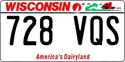 WI license plate 728VQS