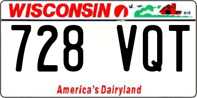 WI license plate 728VQT