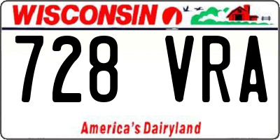 WI license plate 728VRA
