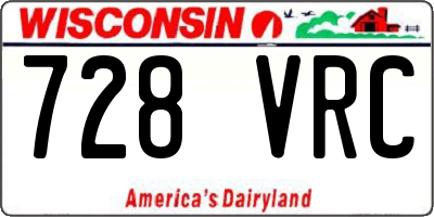 WI license plate 728VRC