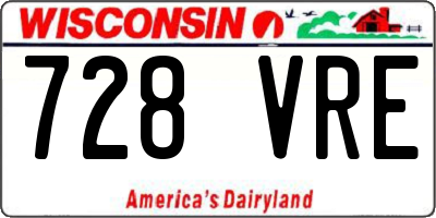 WI license plate 728VRE