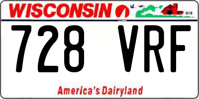 WI license plate 728VRF