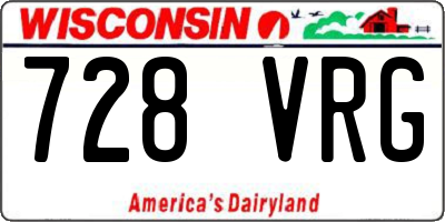 WI license plate 728VRG