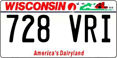 WI license plate 728VRI