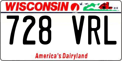WI license plate 728VRL