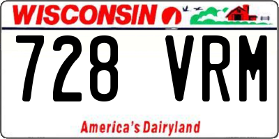 WI license plate 728VRM