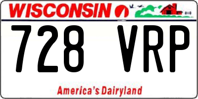 WI license plate 728VRP