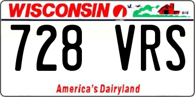 WI license plate 728VRS