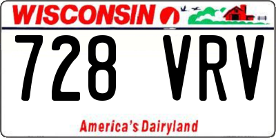 WI license plate 728VRV