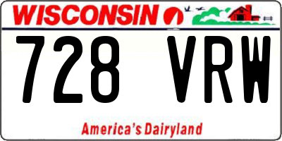 WI license plate 728VRW