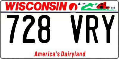 WI license plate 728VRY