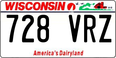 WI license plate 728VRZ