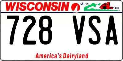 WI license plate 728VSA