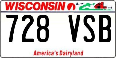 WI license plate 728VSB