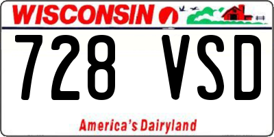 WI license plate 728VSD