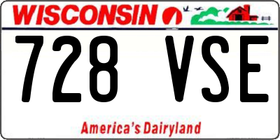 WI license plate 728VSE