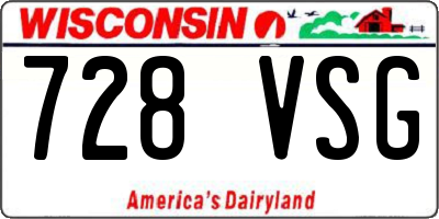 WI license plate 728VSG