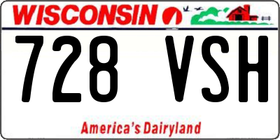 WI license plate 728VSH