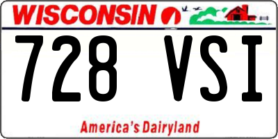 WI license plate 728VSI