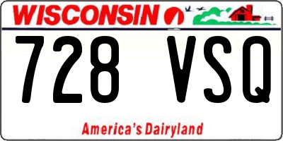 WI license plate 728VSQ