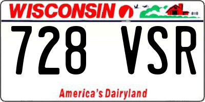 WI license plate 728VSR