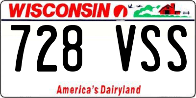 WI license plate 728VSS
