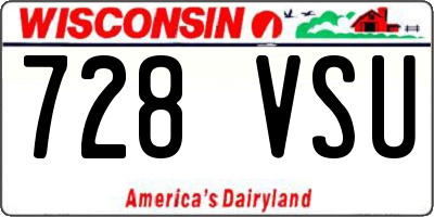 WI license plate 728VSU