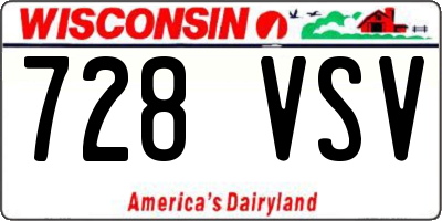 WI license plate 728VSV