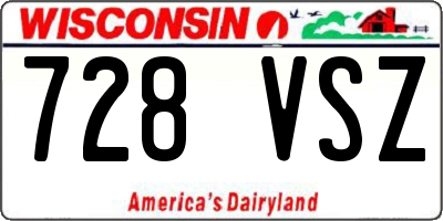 WI license plate 728VSZ