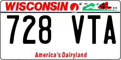 WI license plate 728VTA