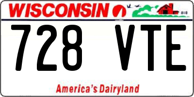 WI license plate 728VTE
