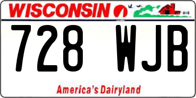 WI license plate 728WJB