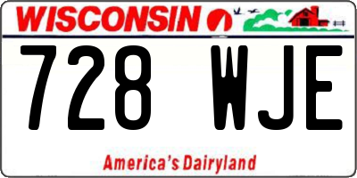 WI license plate 728WJE