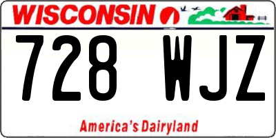 WI license plate 728WJZ