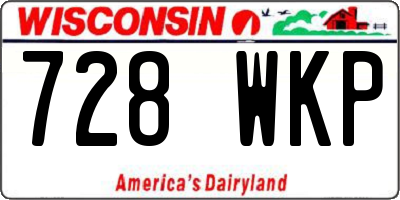 WI license plate 728WKP
