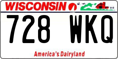 WI license plate 728WKQ