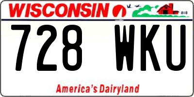 WI license plate 728WKU