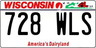 WI license plate 728WLS