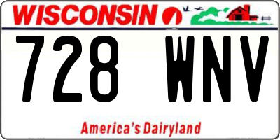 WI license plate 728WNV