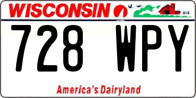 WI license plate 728WPY