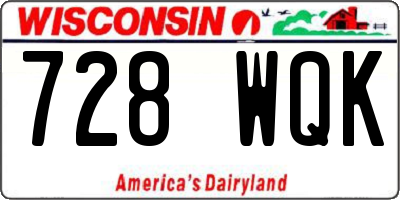 WI license plate 728WQK