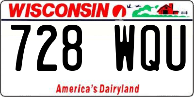 WI license plate 728WQU